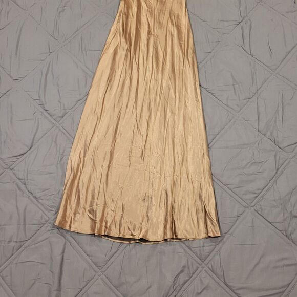 Blondie & Me By Linda Bernell Gold Evening Gown Size 9-10 Rayon & Acetate - Picture 9 of 12